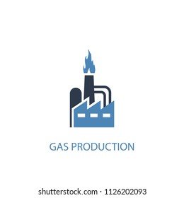 gas production concept 2 colored icon. Simple blue element illustration. gas production concept symbol design from Russia set. Can be used for web and mobile UI/UX