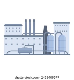 Gas production factory icon cartoon vector. Energy sector metal. Refining facility