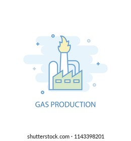 gas production line trendy icon. Simple line, colored illustration. gas production symbol flat design from Russia set. Can be used for UI/UX
