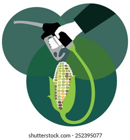 Gas pump attached to ear of corn
