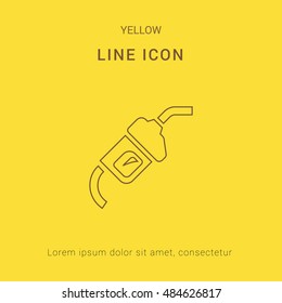 Gas Pump Cute yellow thin line icon / logo Design