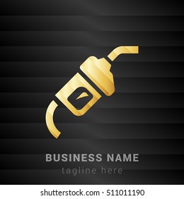 Gas Pump Gold and Black silk fashion premium icon / Logo