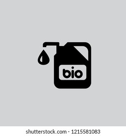 gas pump and green bio fuel filling station icons isolated
