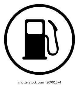 Gas Pump Icon In Circle Line