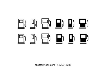 Gas Pump Icon Design Vector Symbol Set Oil Diesel