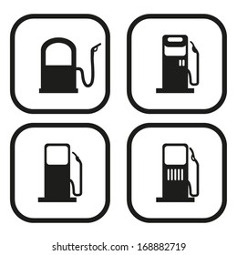 Gas pump icon - four variations