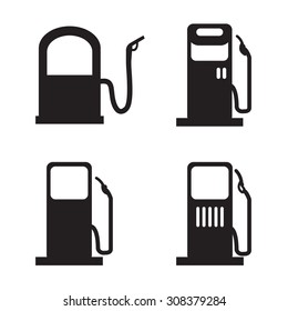 Gas pump icon in four variations