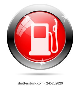 Gas pump icon. Internet button on white background. 