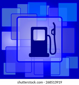 Gas pump icon. Internet button on abstract background. 