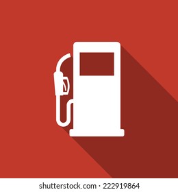 gas pump icon with long shadow