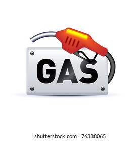 gas pump icon on white