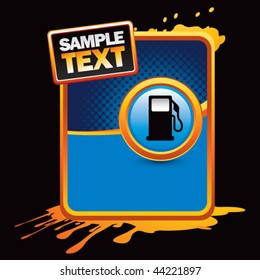 gas pump icon orange splattered advertisement