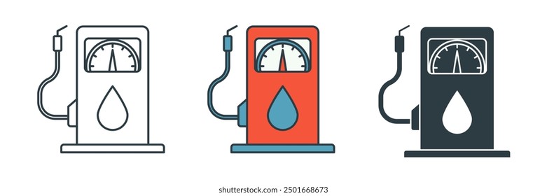 Gaspumpe, Symbol, Vektorgrafik einzeln auf weißem Hintergrund
