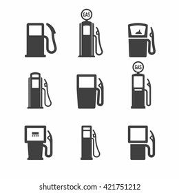 Gas pump icons. Vector illustration.