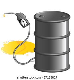 gas pump nozzle and oil barrel