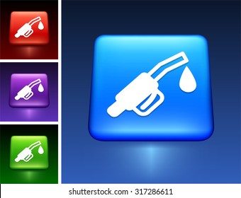 Gas Pump Nozzle on Blue Square Button