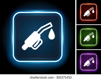 Gas Pump Nozzle on Glow Square Button