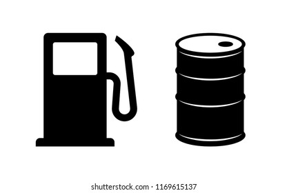 Gas Pump and Oil Barrel Vector Clip Art