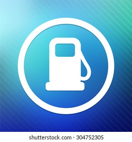 Gas Pump on Blue Round Button