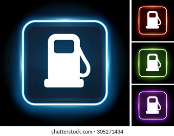 Gas Pump on Glow Square Button