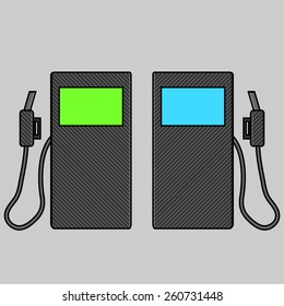 Gas pump sign, bright vector illustration