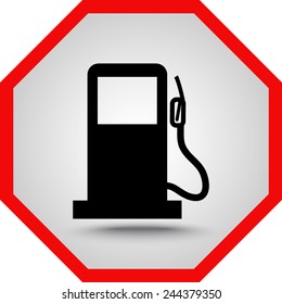 Gas pump sign icon, vector illustration. Flat design style