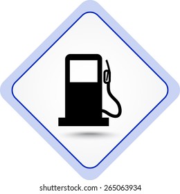 Gas pump sign icon, vector illustration. Flat design style