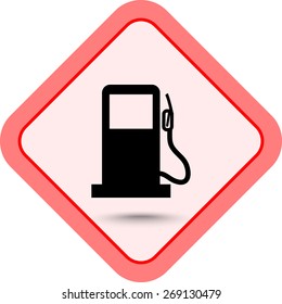 Gas pump sign icon, vector illustration. Flat design style
