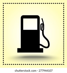 Gas pump sign icon, vector illustration. Flat design style