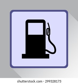 Gas pump sign icon, vector illustration. Flat design style