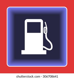 Gas pump sign icon, vector illustration. Flat design style