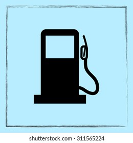 Gas pump sign icon, vector illustration. Flat design style