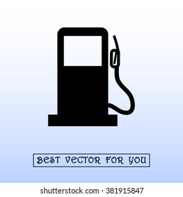 Gas pump sign icon, vector illustration. Flat design style