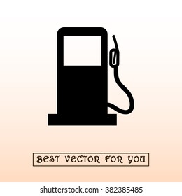 Gas pump sign icon, vector illustration. Flat design style