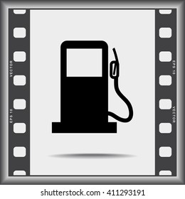 Gas pump sign icon, vector illustration. Flat design style