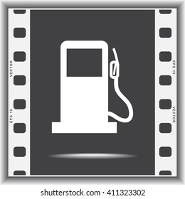 Gas pump sign icon, vector illustration. Flat design style