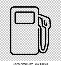 Gas pump sign. Line icon on transparent background