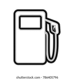 Gas pump sign. Vector. Flat style black icon on white.
