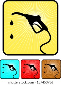Gas pump silhouette with big drop 