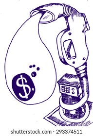 gas pump, sketch