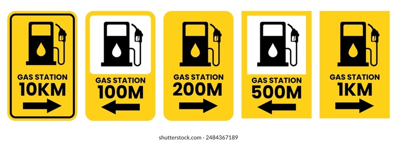 Gas pump station icons. Pump petrol symbols. Fuel gasoline station sign. Fuel pump logo. Vector illustration.