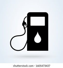 Gas Pump station, Simple vector modern icon design illustration.