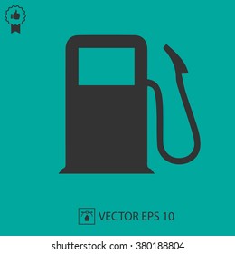 Gas pump station vector icon EPS 10. Simple isolated petrol symbol.