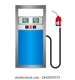 Gas Pump at Gas Station. Vector Illustration Isolated on White Background. 
