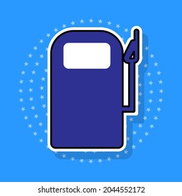 Gas pump sticker, isolated object. Vector illustration.
