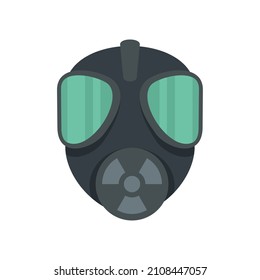 Gas radiation mask icon. Flat illustration of gas radiation mask vector icon isolated on white background