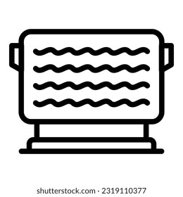 Vector de contorno del icono del radiador de gas. Calentador eléctrico. Calor residencial
