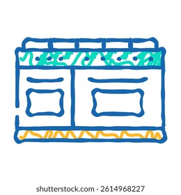 gas range doodle icon sketch vector. gas range sign. isolated symbol illustration