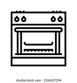 gas range line icon vector. gas range sign. isolated contour symbol black illustration