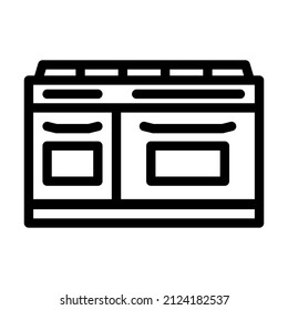 gas range line icon vector. gas range sign. isolated contour symbol black illustration